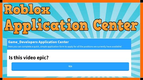 roblox application center